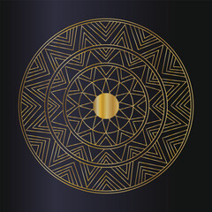 Black & Gold Ornamental Mandala Background