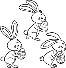 easter bunny with eggs