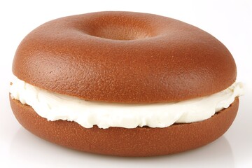 Pumpernickel bagel with cream cheese filling