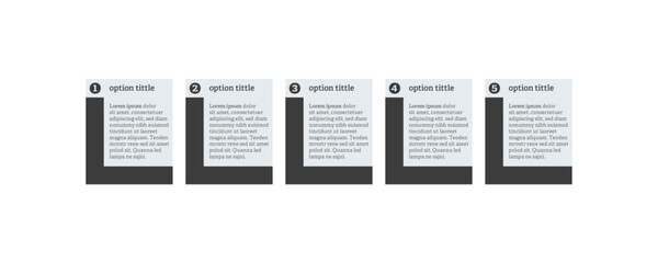 Very simply infographic design with 5 options or steps. Infographics for business concept.