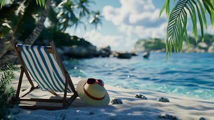 Tropical beach relaxation scene