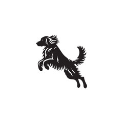 Elegant Irish Setter dog silhouette illustration featuring the graceful stance and flowing coat of this beloved sporting breed, ideal for pet-themed vector art and design projects.
