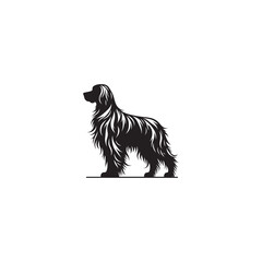 Elegant Irish Setter dog silhouette illustration featuring the graceful stance and flowing coat of this beloved sporting breed, ideal for pet-themed vector art and design projects.
