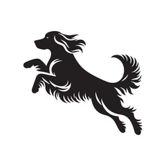 Elegant Irish Setter dog silhouette illustration featuring the graceful stance and flowing coat of this beloved sporting breed, ideal for pet-themed vector art and design projects.
