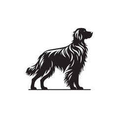 Elegant Irish Setter dog silhouette illustration featuring the graceful stance and flowing coat of this beloved sporting breed, ideal for pet-themed vector art and design projects.
