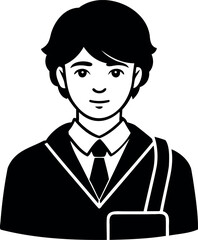 Crisp student silhouette design, vector cutout