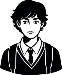 Clean crisp student silhouette design vector graphic