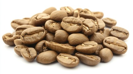 Obraz premium Roasted coffee beans piled in a mound.