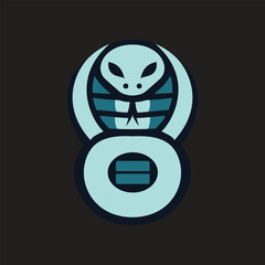 A Stylized Cobra Icon in Teal