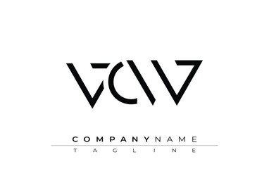 VCW abstract letter design. Modern Business Logo Design With Abstract Typography and Contemporary Style