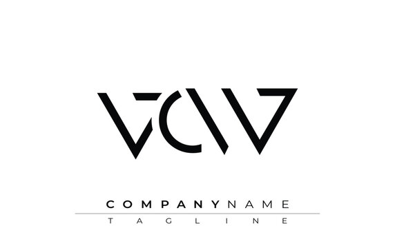VCW abstract letter design. Modern Business Logo Design With Abstract Typography and Contemporary Style