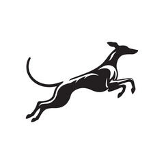 Italian Greyhound Dog Silhouette Vector – A sleek, elegant outline capturing the breed’s slender frame, arched back, and graceful stance, perfect for artistic, pet-themed design projects.
