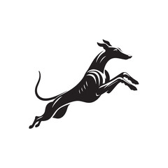Italian Greyhound Dog Silhouette Vector – A sleek, elegant outline capturing the breed’s slender frame, arched back, and graceful stance, perfect for artistic, pet-themed design projects.
