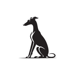 Italian Greyhound Dog Silhouette Vector – A sleek, elegant outline capturing the breed’s slender frame, arched back, and graceful stance, perfect for artistic, pet-themed design projects.
