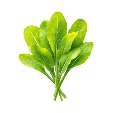 Fresh bundle of sorrel leaves on white background, green herb, fresh vegetable