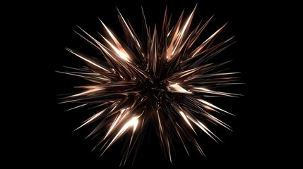 Abstract metallic sphere design with sharp spikes.
