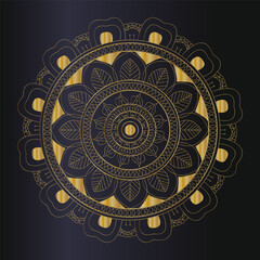Golden Line Mandala Pattern Background for Print