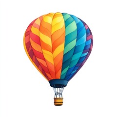 Fototapeta premium hot air balloon floating in blue summer sky