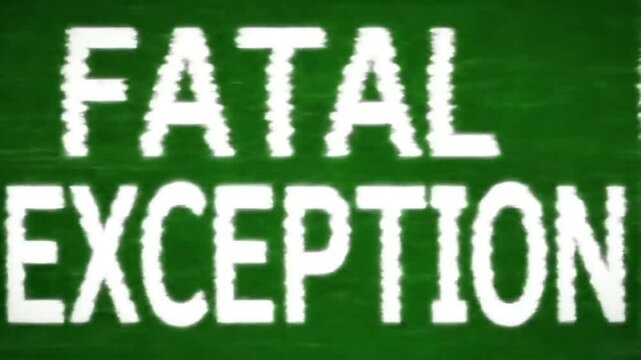 &ldquo;Fatal Exception&rdquo; Glitch Text on Green Screen &ndash; System Crash Error Animation for VFX, Glitch Edits, and Tech Intros


