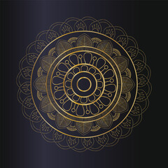 Golden Line Mandala Pattern Background for Print