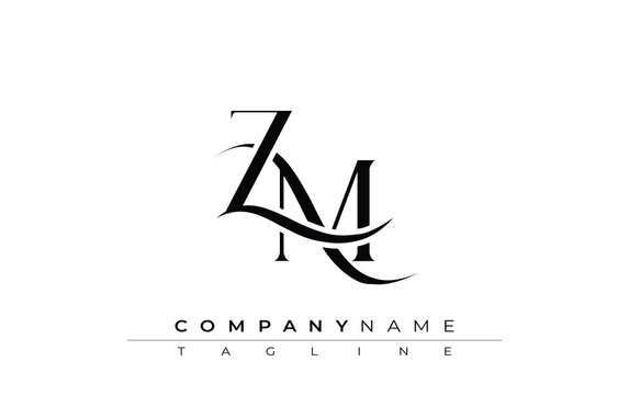 Initial ZM Logo Design Vector. Elegant Monogram Logo Design with Decorative Elements and Typography