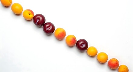 mix fruits on white background
