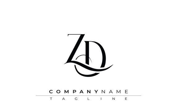 Initial ZD Logo Design Vector. Elegant Monogram Logo Design with Decorative Elements and Typography