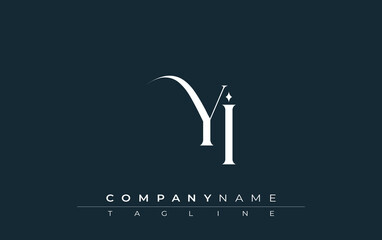 Initial YI Logo Design Vector. Elegant Monogram Logo Design with Decorative Elements and Typography