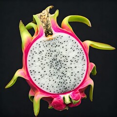 dragon fruit on white background