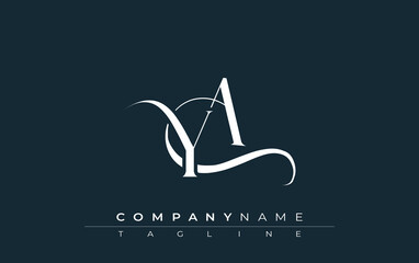 Initial YA Logo Design Vector. Elegant Monogram Logo Design with Decorative Elements and Typography