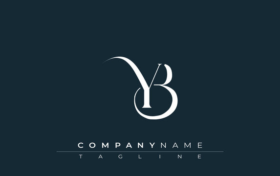 Initial YB Logo Design Vector. Elegant Monogram Logo Design with Decorative Elements and Typography