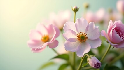 Close up of pink flower. Generative Ai