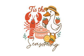Tis the Seasoning, Summer Goose Sublimation Design