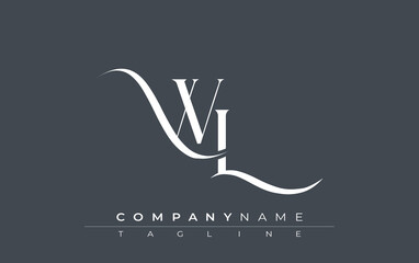 Initial WL Logo Design Vector. Elegant Monogram Logo Design with Decorative Elements and Typography