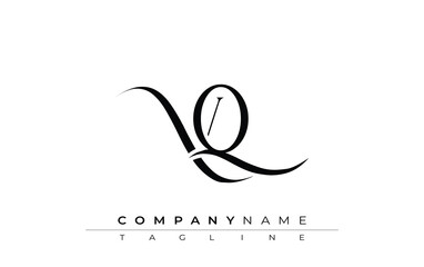 Initial VQ Logo Design Vector. Elegant Monogram Logo Design with Decorative Elements and Typography