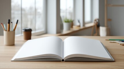 Fototapeta premium white sheets of paper on a wooden background