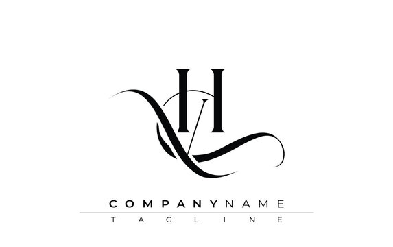 Initial VH Logo Design Vector. Elegant Monogram Logo Design with Decorative Elements and Typography