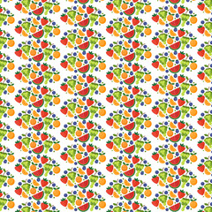 seamless pattern with colorful fruits