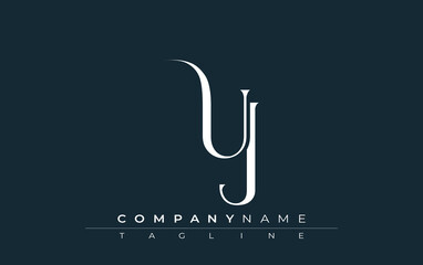 Initial UJ Logo Design Vector. Elegant Monogram Logo Design with Decorative Elements and Typography