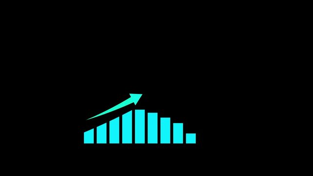 
Business graph up animation red , white and black background  animation video .

