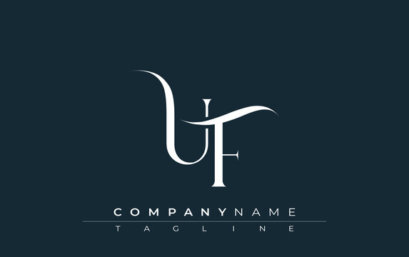 Initial UF Logo Design Vector. Elegant Monogram Logo Design with Decorative Elements and Typography