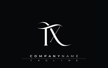 Initial TX Logo Design Vector. Elegant Monogram Logo Design with Decorative Elements and Typography