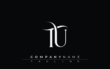 Initial TU Logo Design Vector. Elegant Monogram Logo Design with Decorative Elements and Typography