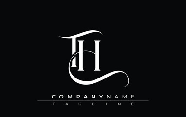 Initial TH Logo Design Vector. Elegant Monogram Logo Design with Decorative Elements and Typography