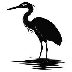Obraz premium heron-standing-in-water-silhouette-vector-- (3).eps