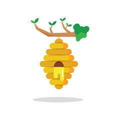 Honey Bee Nest Icon Vector Design.