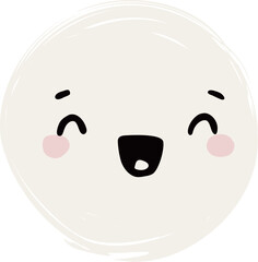 Cute Handdrawn Simple Emoticon Character Face