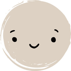 Cute Handdrawn Simple Emoticon Character Face