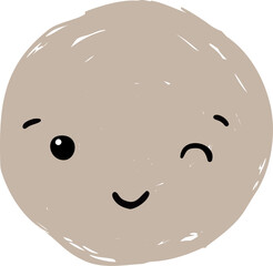 Cute Handdrawn Simple Emoticon Character Face