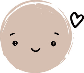 Cute Handdrawn Simple Emoticon Character Face